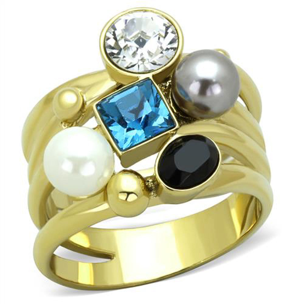 WOMEN'S 14K GOLD ION PLATED COCKTAIL FASHION RING SIZE 5-10